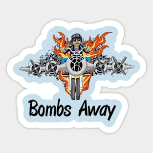 Biker Aircraft Mash up Hand drawn design Sticker